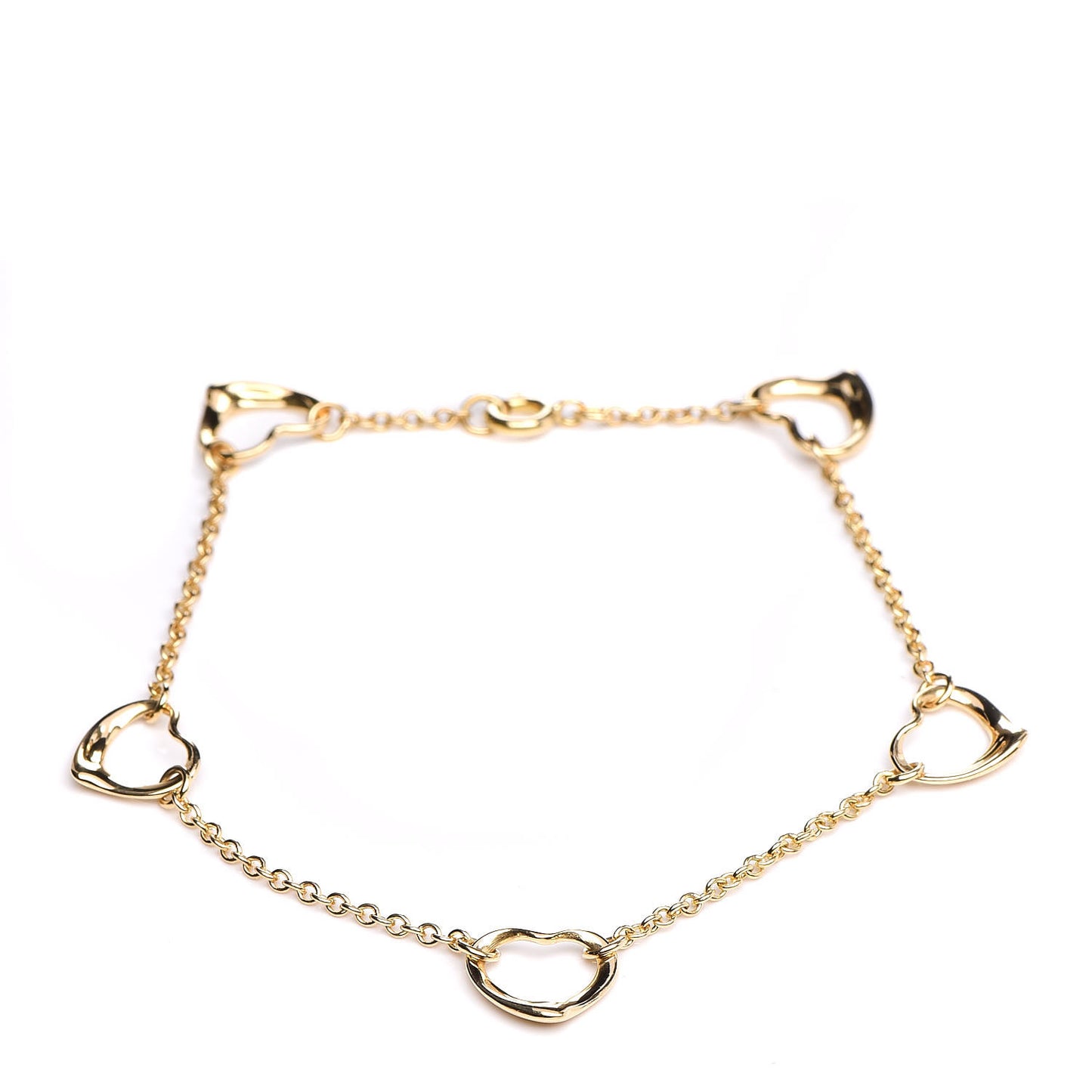 18K Yellow Gold Elsa Peretti 5 Open Heart Bracelet