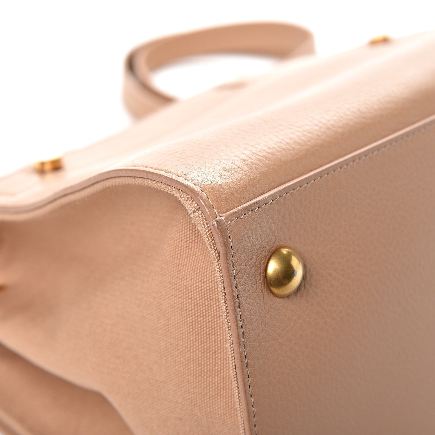 Saint Laurent Calfskin Canvas Small Muse Two Beige 11 of 13
