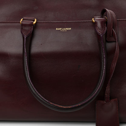Saint Laurent Calfskin Classic Duffle 12 Wine 13 of 17