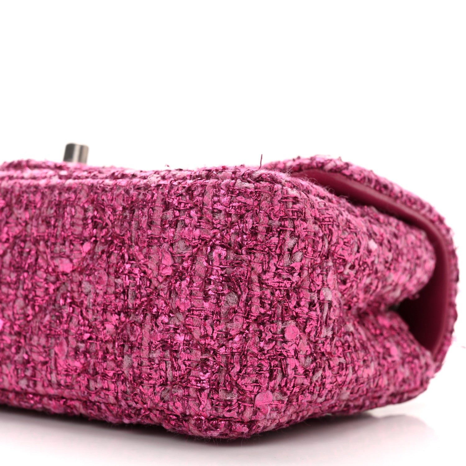 Chanel Metallic Tweed Quilted Mini Rectangular Flap Pink 10 of 11