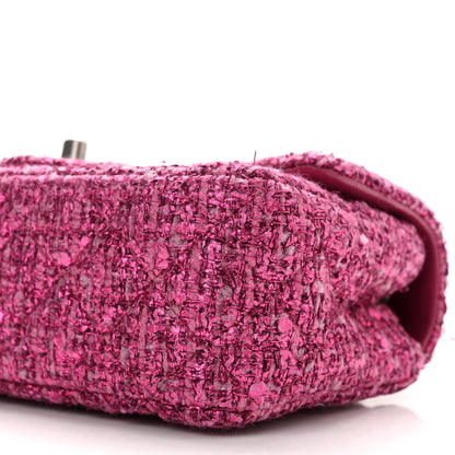 Chanel Metallic Tweed Quilted Mini Rectangular Flap Pink 10 of 11