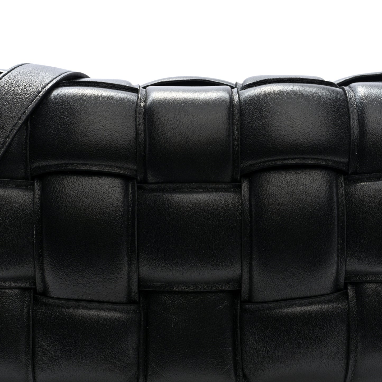 Nappa Maxi Intreccio Padded Cassette Crossbody Bag Black