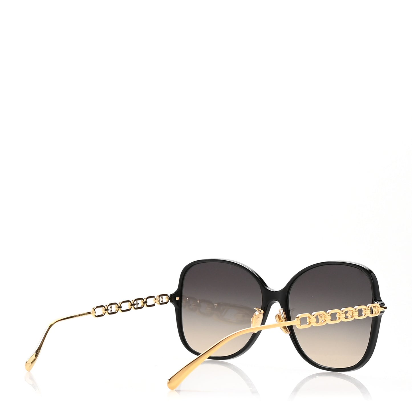 Acetate Metal My LV Chain Two Square Sunglasses Z1907U Black