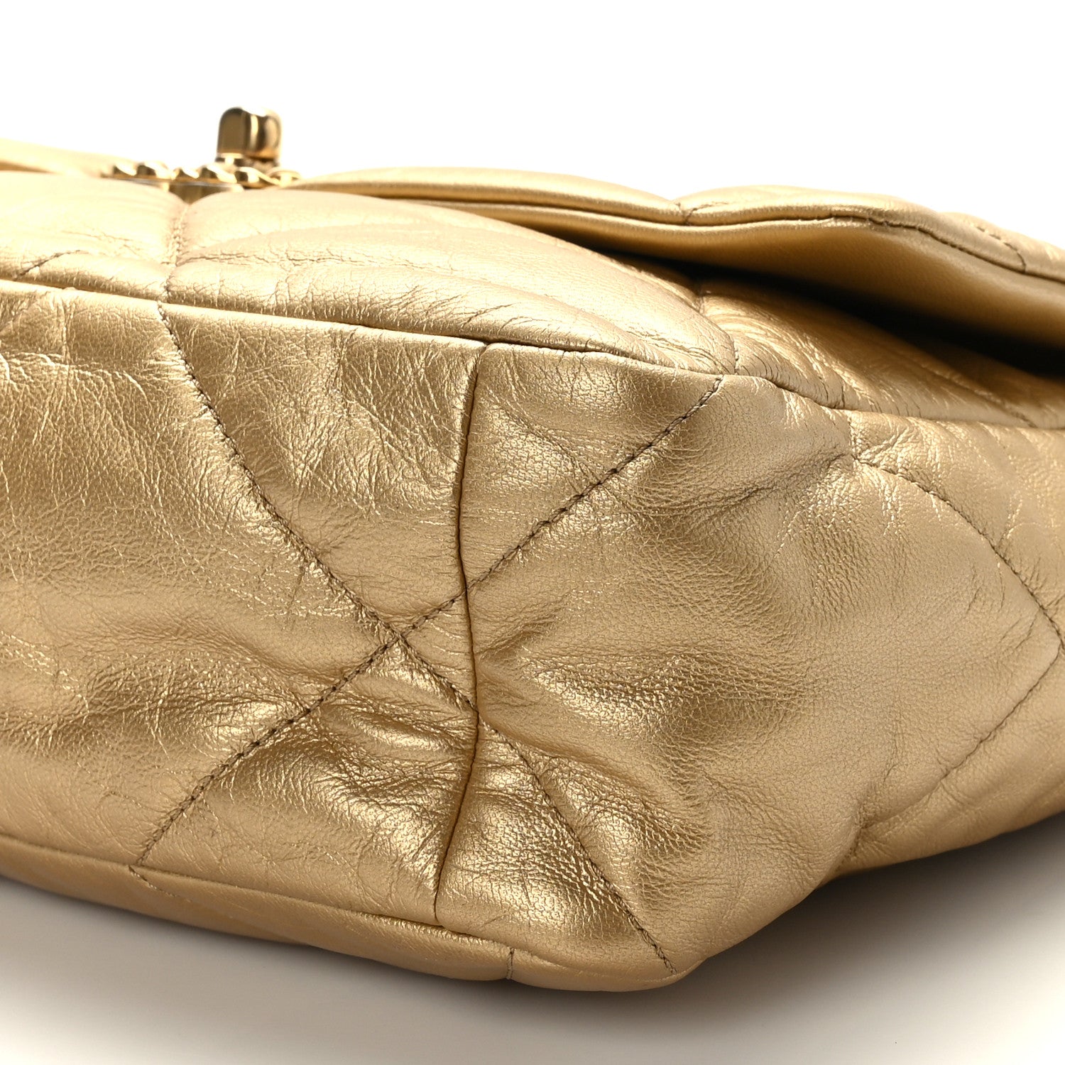 Chanel Metallic Goatskin Quilted Large Chanel 19 Flap Gold 1465621