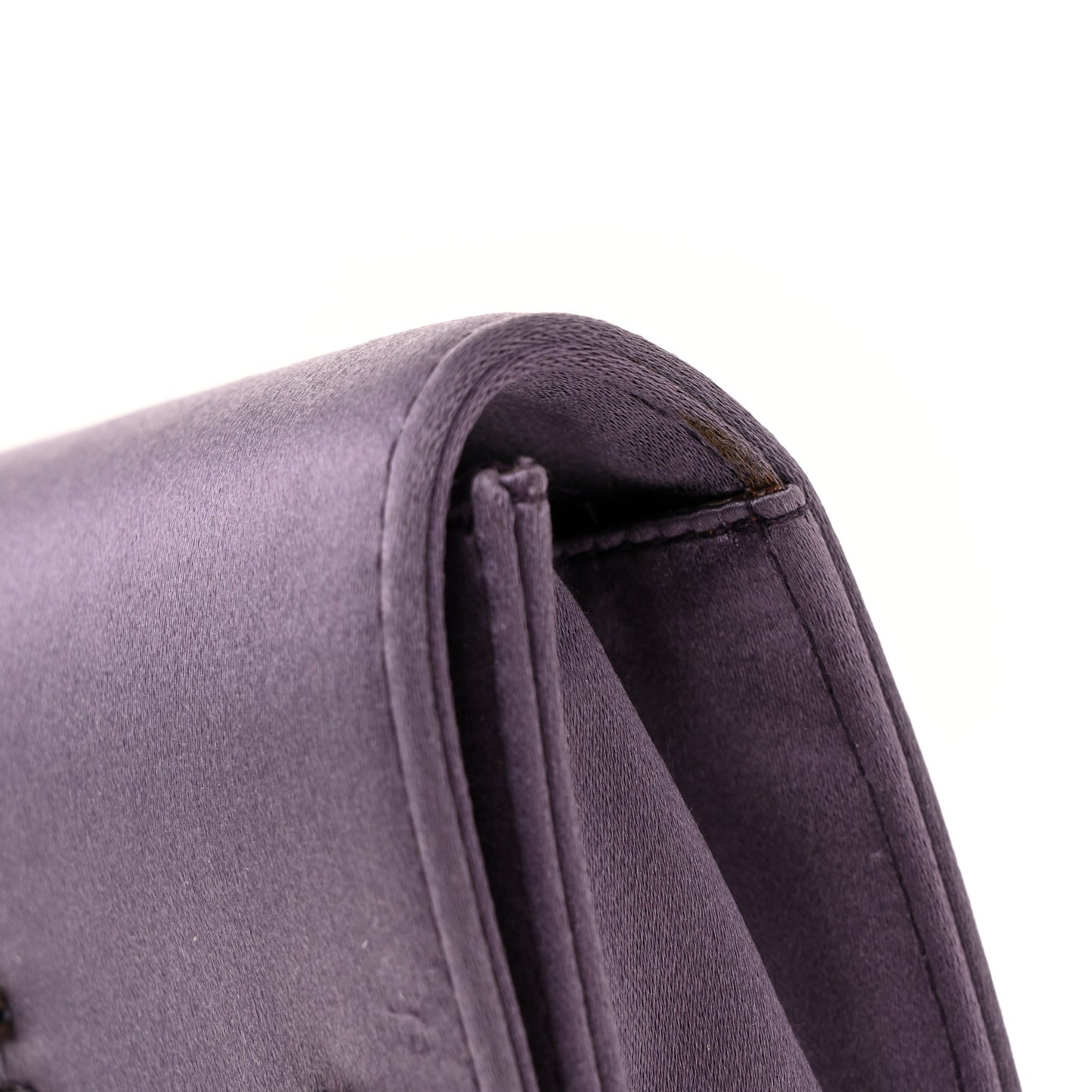 Satin Raso Crystal Embellished Clutch Mirtillo