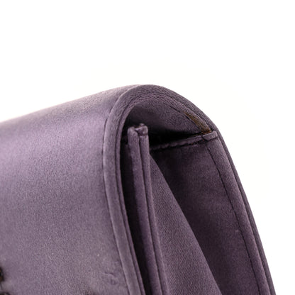 Prada Satin Raso Crystal Embellished Clutch Mirtillo 12 of 13