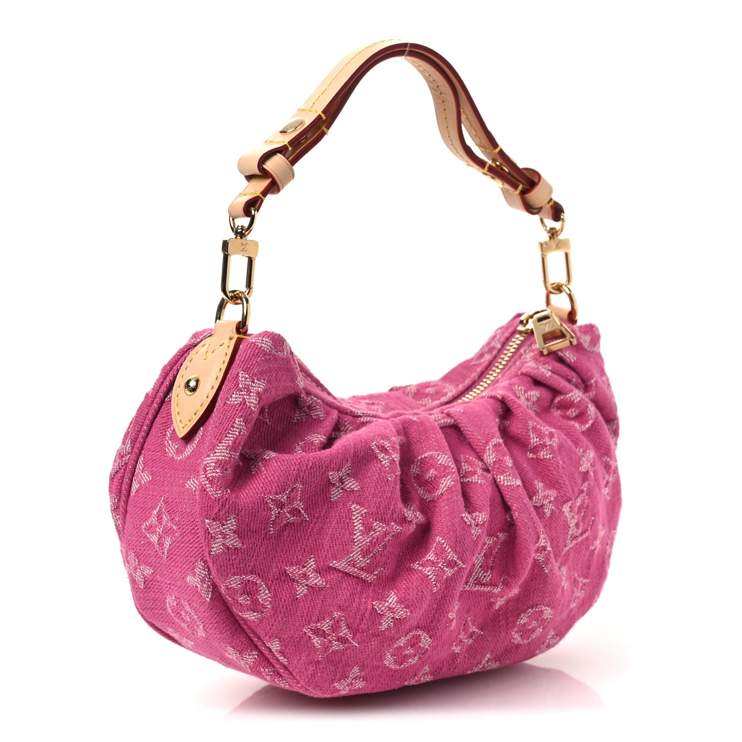 Louis Vuitton Monogram Denim Pochette Valley Fuchsia 3 of 10
