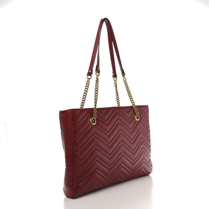 Gucci Azalea Calfskin Matelasse Medium GG Marmont Slim Tote Romantic Cerise 3 of 12