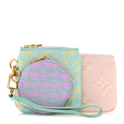 Louis Vuitton Empreinte Monogram Summer Stardust Trio Pouch Pink Water Green Lilas 1 of 10