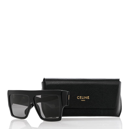 Celine Acetate Chunky Rectangle Sunglasses CL 40092I Black 7 of 7