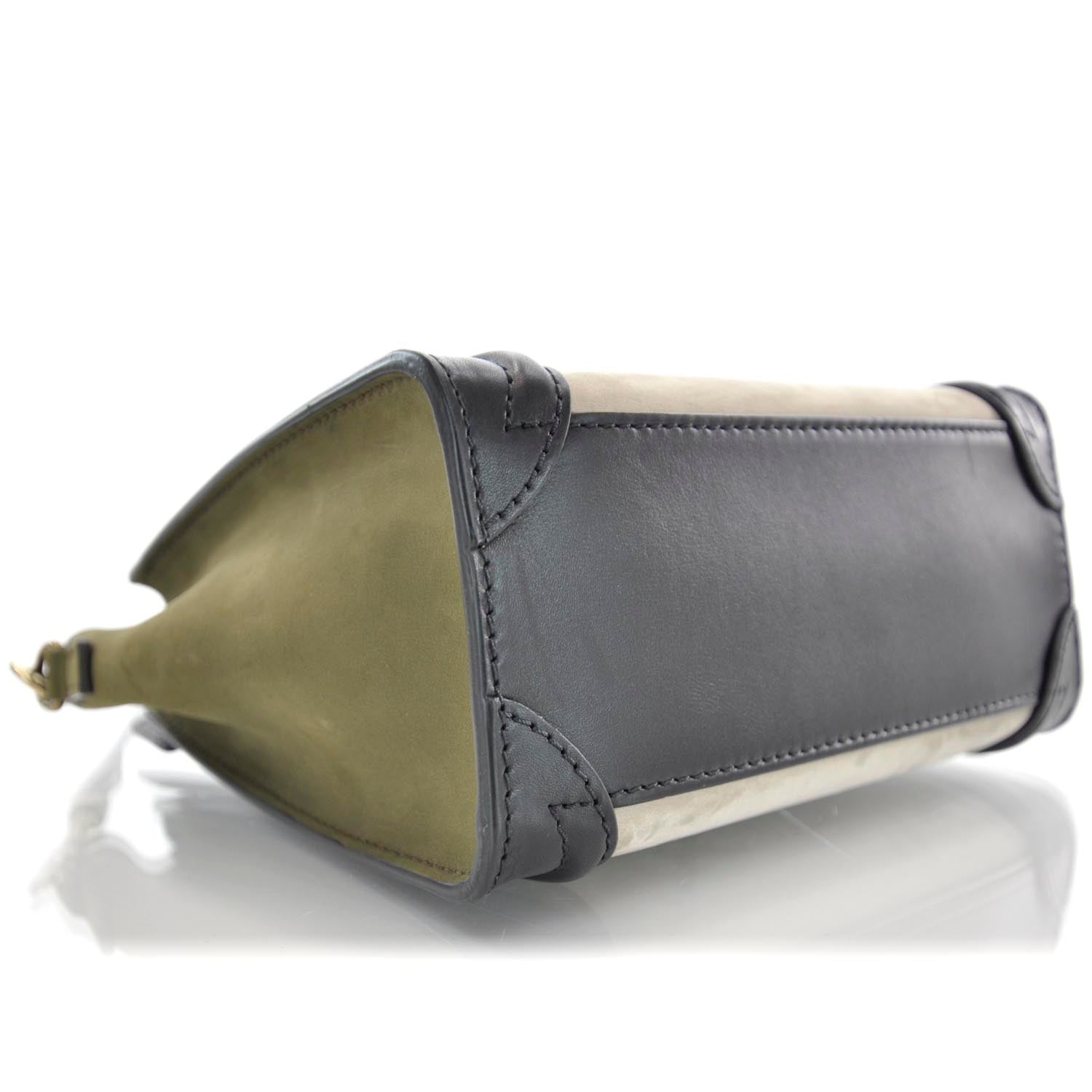 Celine Nubuck Suede Nano Tri-Color Luggage 6 of 11
