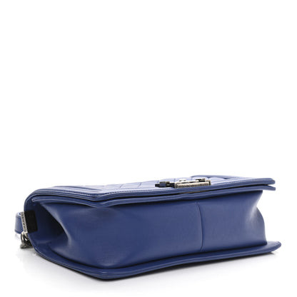 Chanel Calfskin Quilted Medium Boy Flap Blue 4 of 15