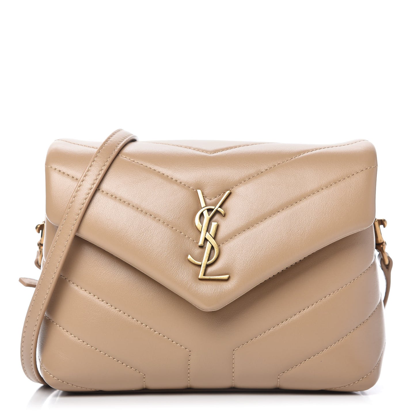 Calfskin Y Quilted Monogram Toy Loulou Crossbody Bag Latte