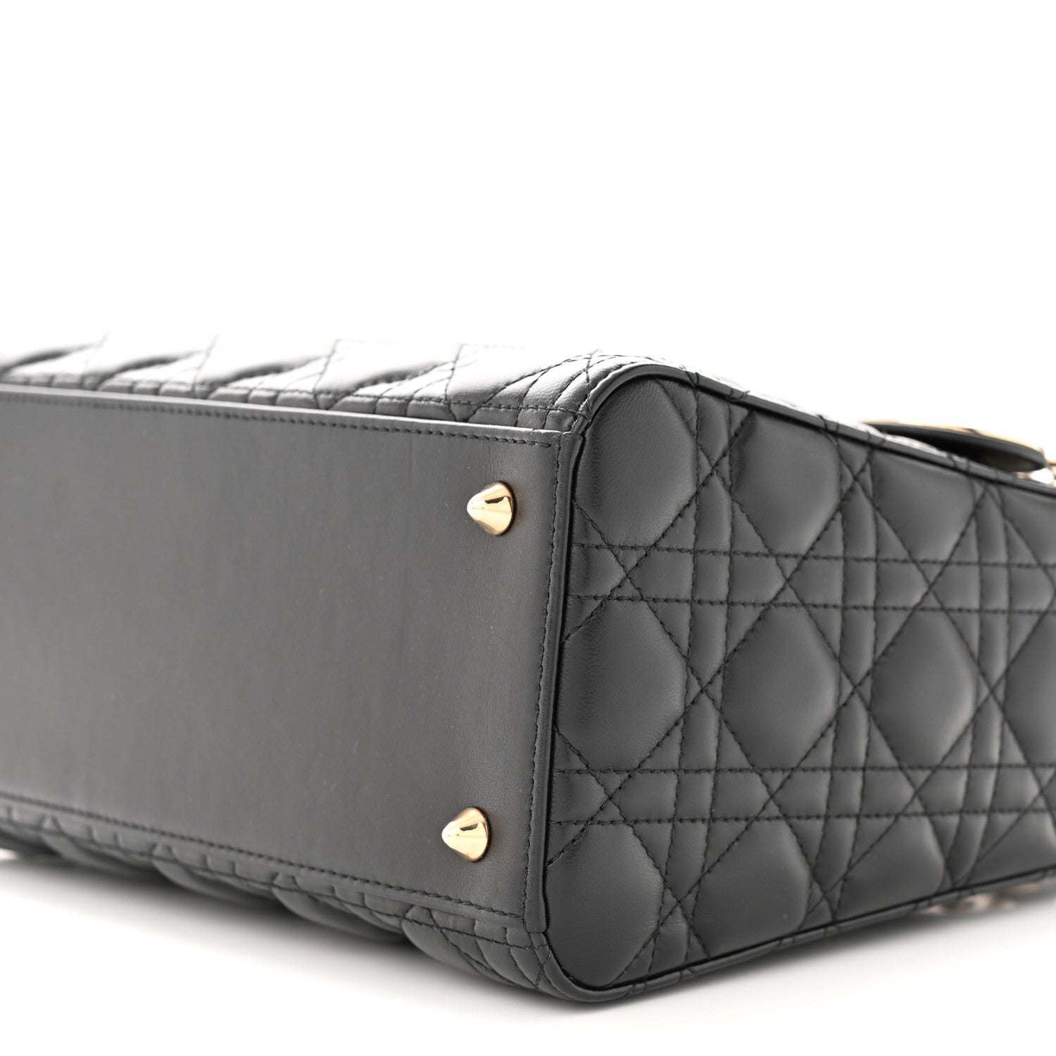 Christian Dior Lambskin Cannage Medium Lady Dior Black 10 of 11