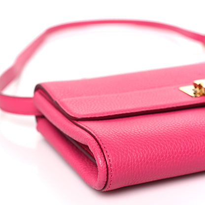 Salvatore Ferragamo Grained Calfskin Ably Shoulder Bag Pink 7 of 8