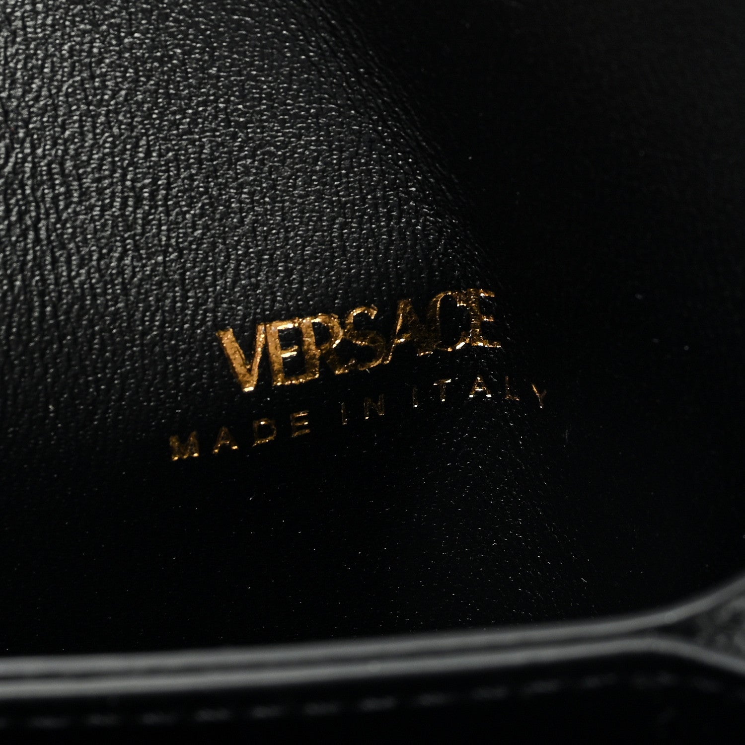 Versace Grained Calfskin Medusa Gusset Holder Wallet Black 6 of 6
