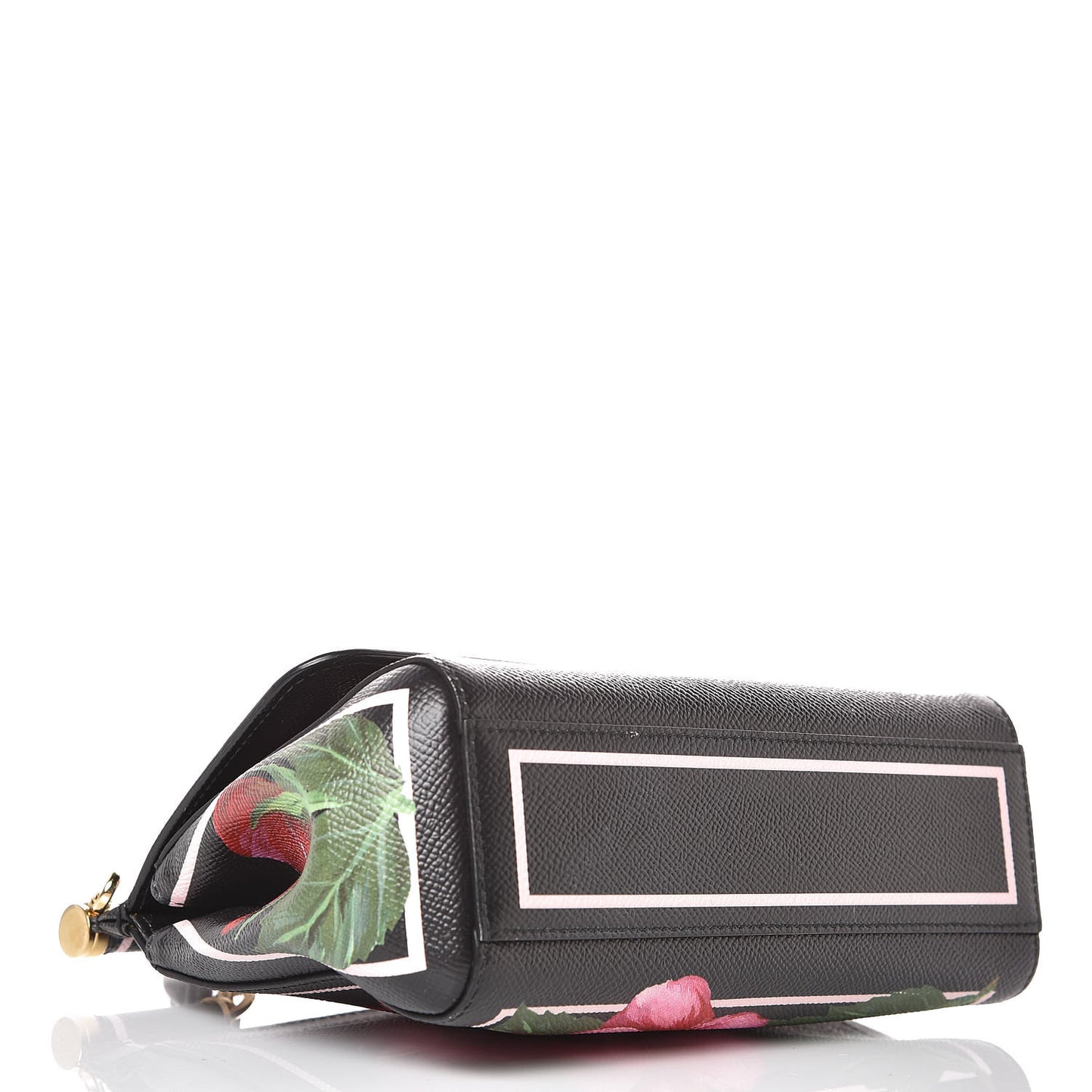 Dauphine Rose Print Small Miss Sicily Satchel Black