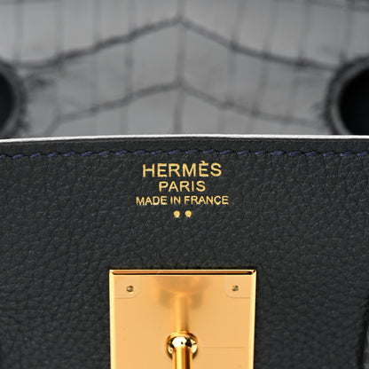 Hermes Togo Shiny Niloticus Crocodile Birkin Touch 30 Vert Rousseau 6 of 11