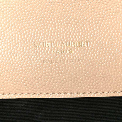 Saint Laurent Grain De Poudre Textured Mixed Matelasse Triquilt Monogram Clutch Dark Beige 7 of 10