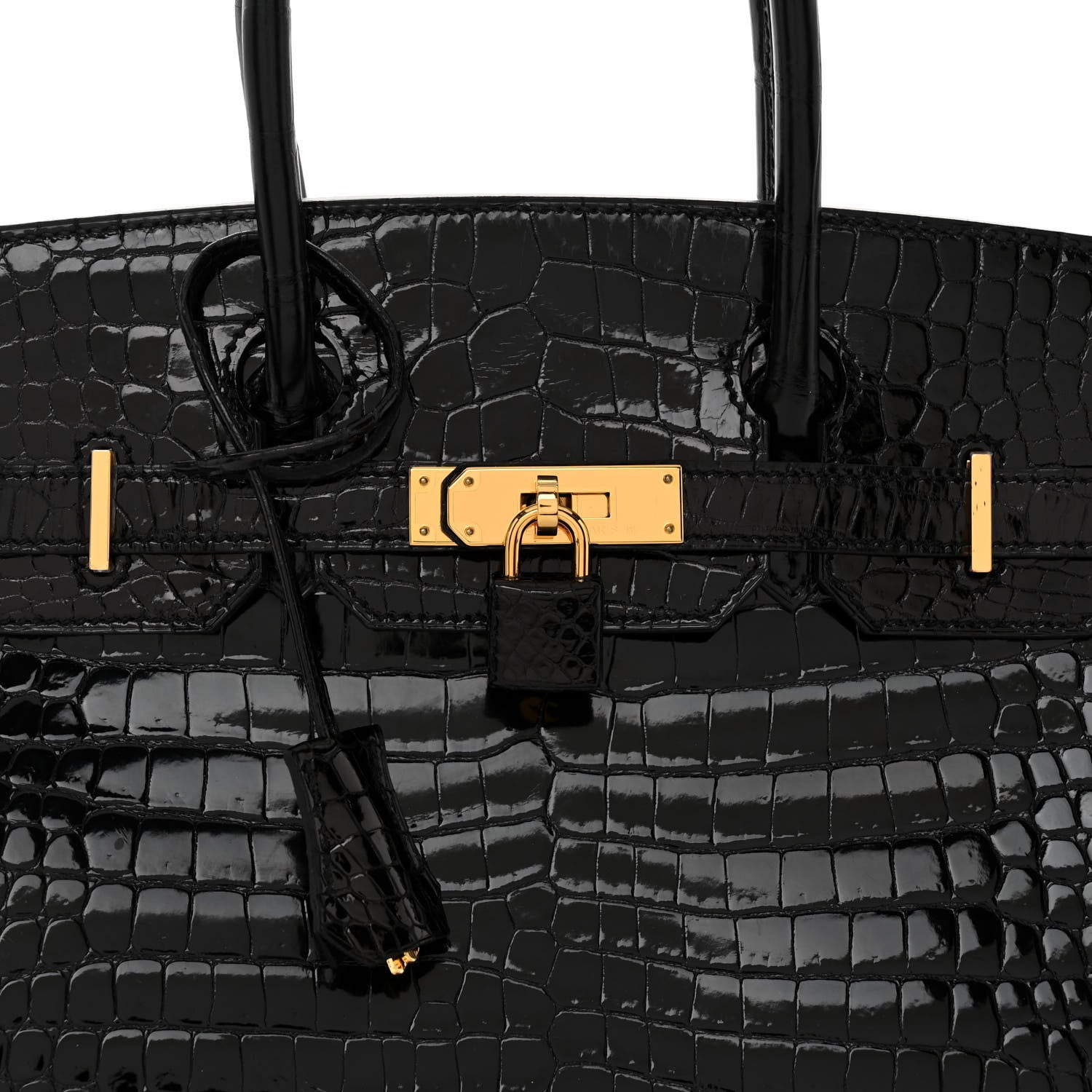 Hermes Shiny Porosus Crocodile Birkin 30 Black 8 of 13