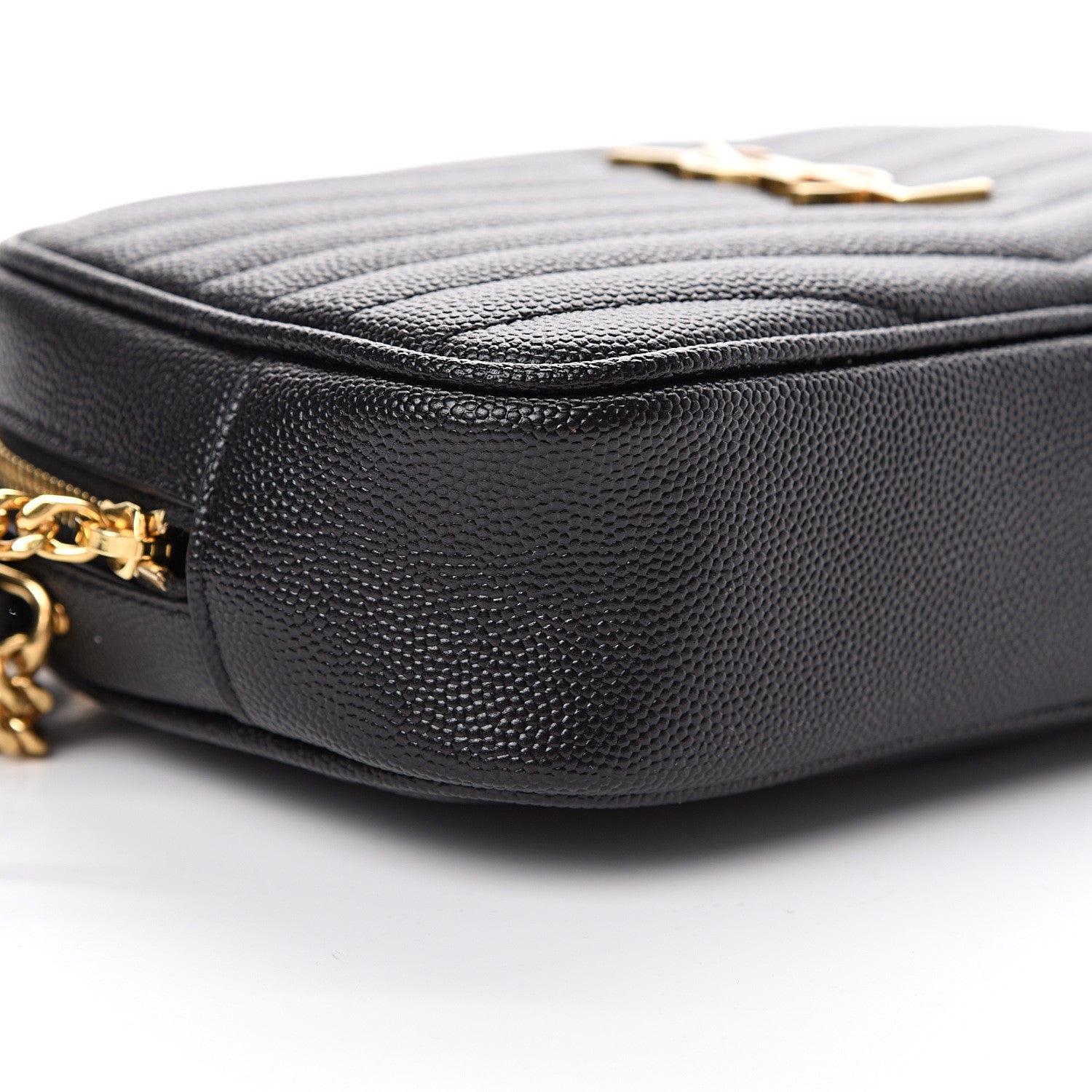 Saint Laurent Grain De Poudre Matelasse Monogram Mini Lou Camera Bag Black 8 of 9