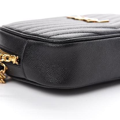 Saint Laurent Grain De Poudre Matelasse Monogram Mini Lou Camera Bag Black 8 of 9