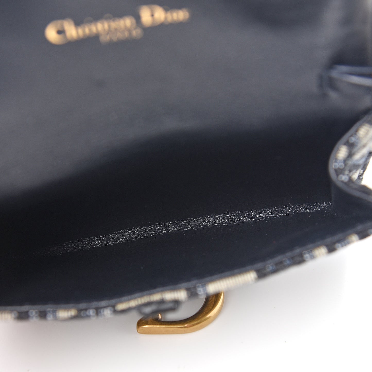 Oblique Nano Saddle Chain Pouch Blue
