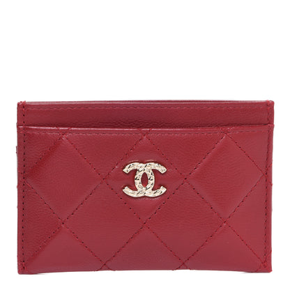 Chanel Lambskin Quilted Brilliant Card Holder Red 1 of 9