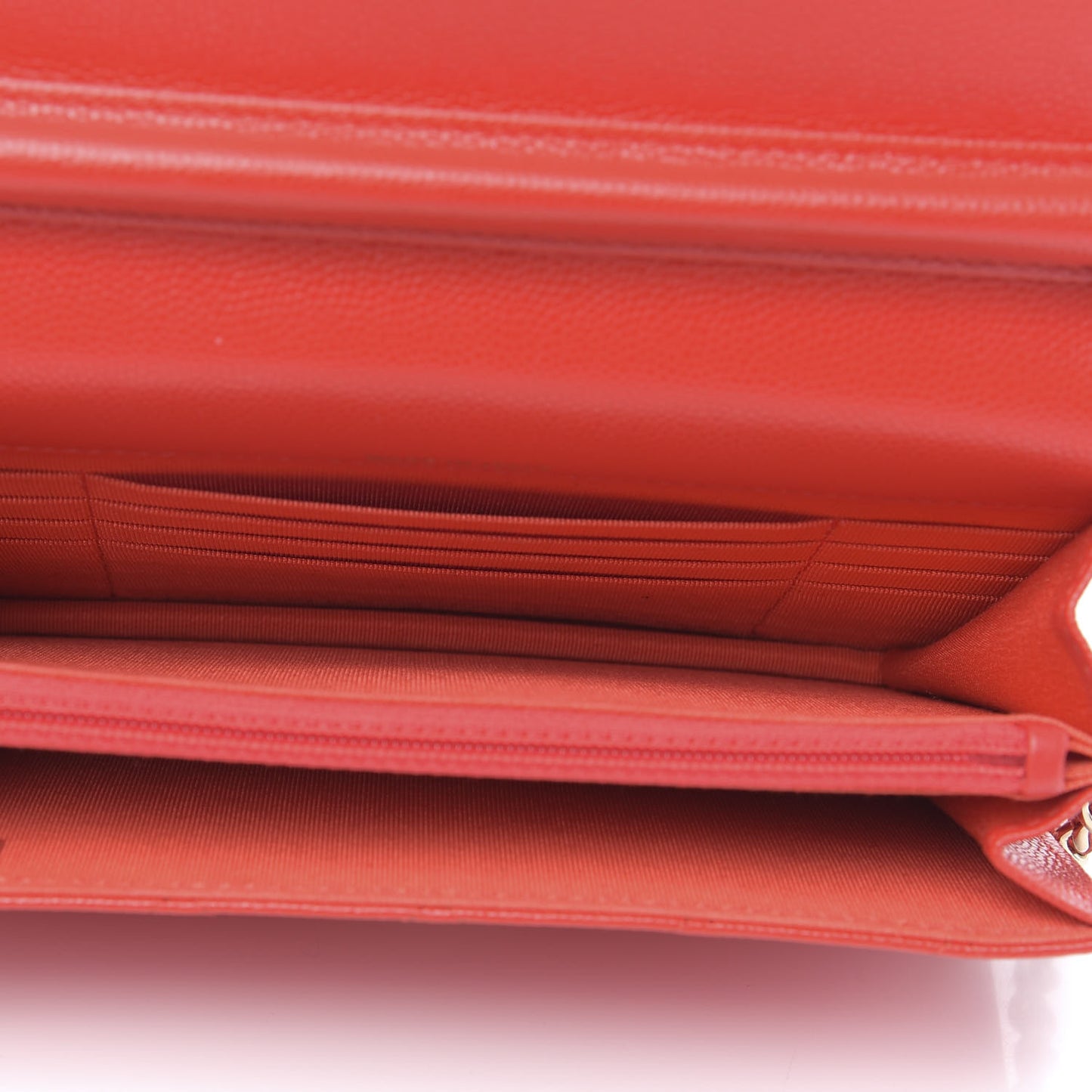 Caviar Quilted Square Wallet On Chain WOC Red