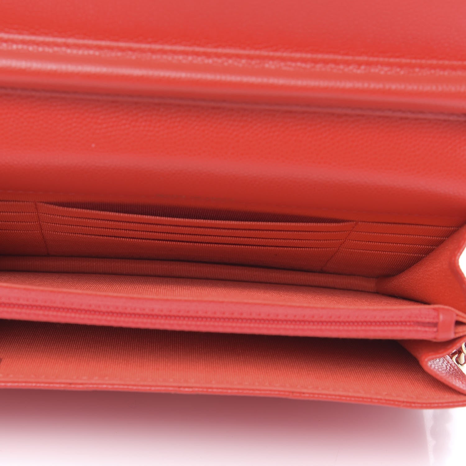 Chanel Caviar Quilted Square Wallet On Chain WOC Red 5 of 12