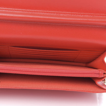 Chanel Caviar Quilted Square Wallet On Chain WOC Red 5 of 12
