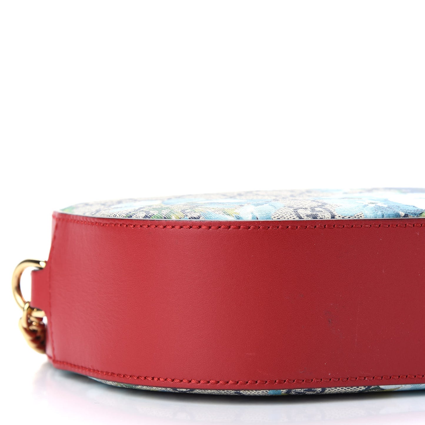 GG Supreme Monogram Blooms Mini Chain Shoulder Bag Beige Blue Navy Hibiscus Red