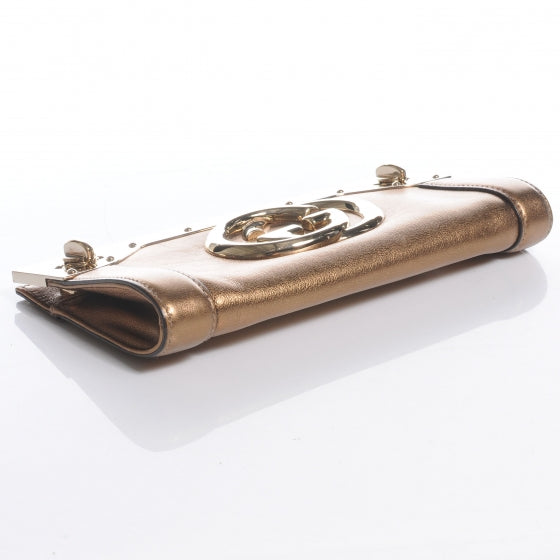 Gucci Metallic Calfskin Britt Clutch Bronze 4 of 9