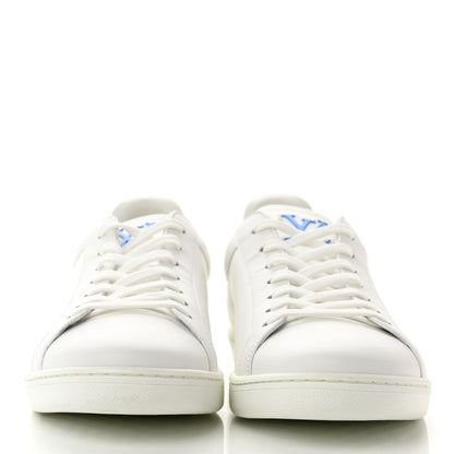 Louis Vuitton Calfskin Luxembourg Samothrace Mens Sneakers 9 White Blue 2 of 9