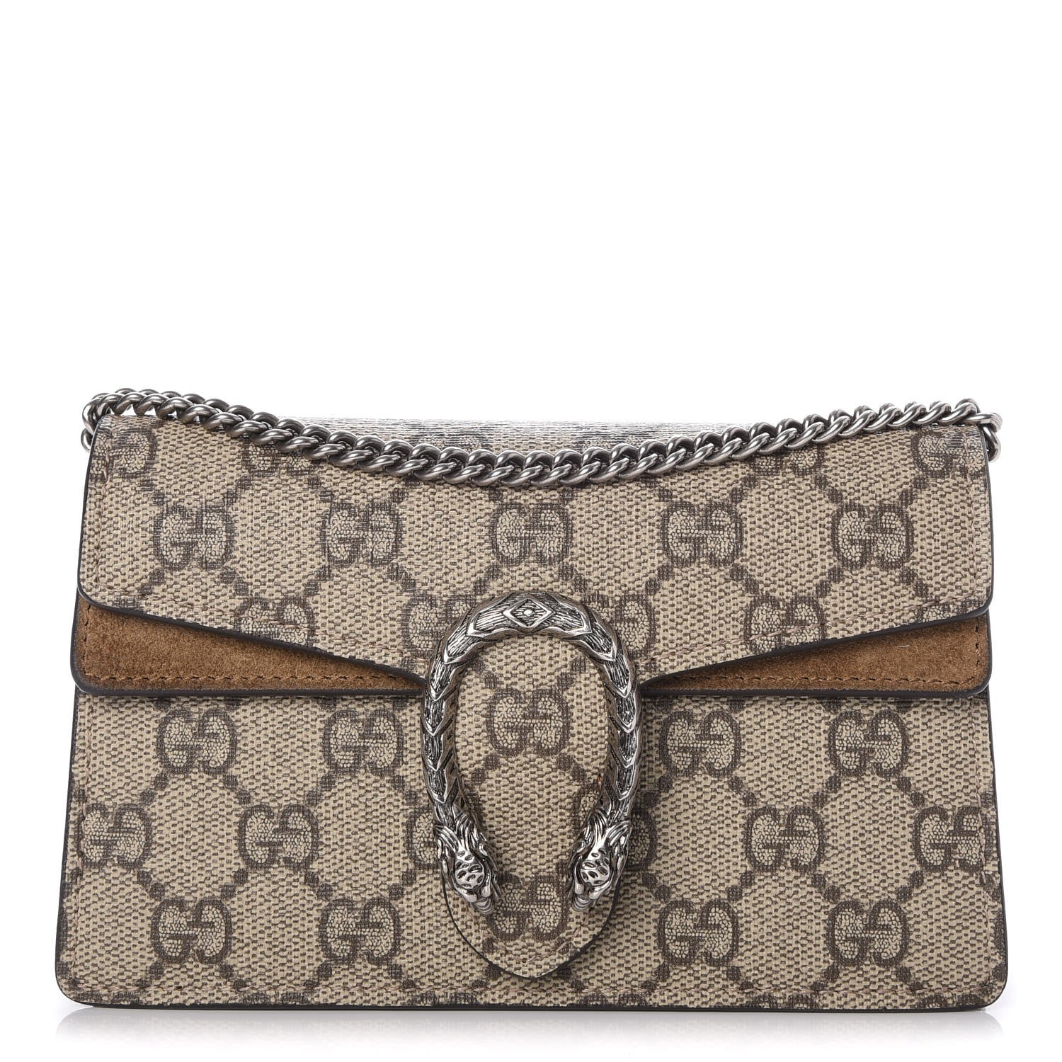 Gucci GG Supreme Monogram Super Mini Dionysus Shoulder Bag Taupe 1 of 7