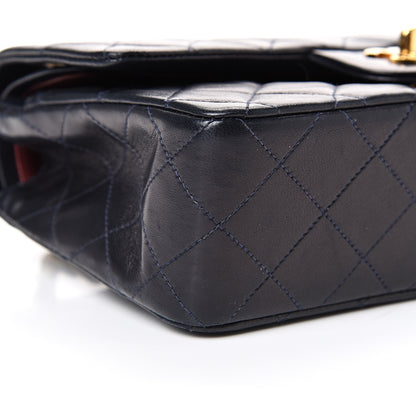 Chanel Lambskin Quilted Small Double Flap Navy 9 of 16