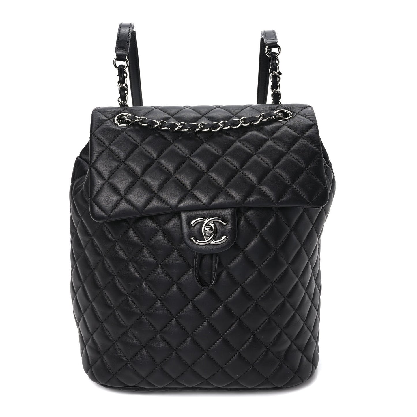 Lambskin Quilted Large Urban Spirit Backpack Black
