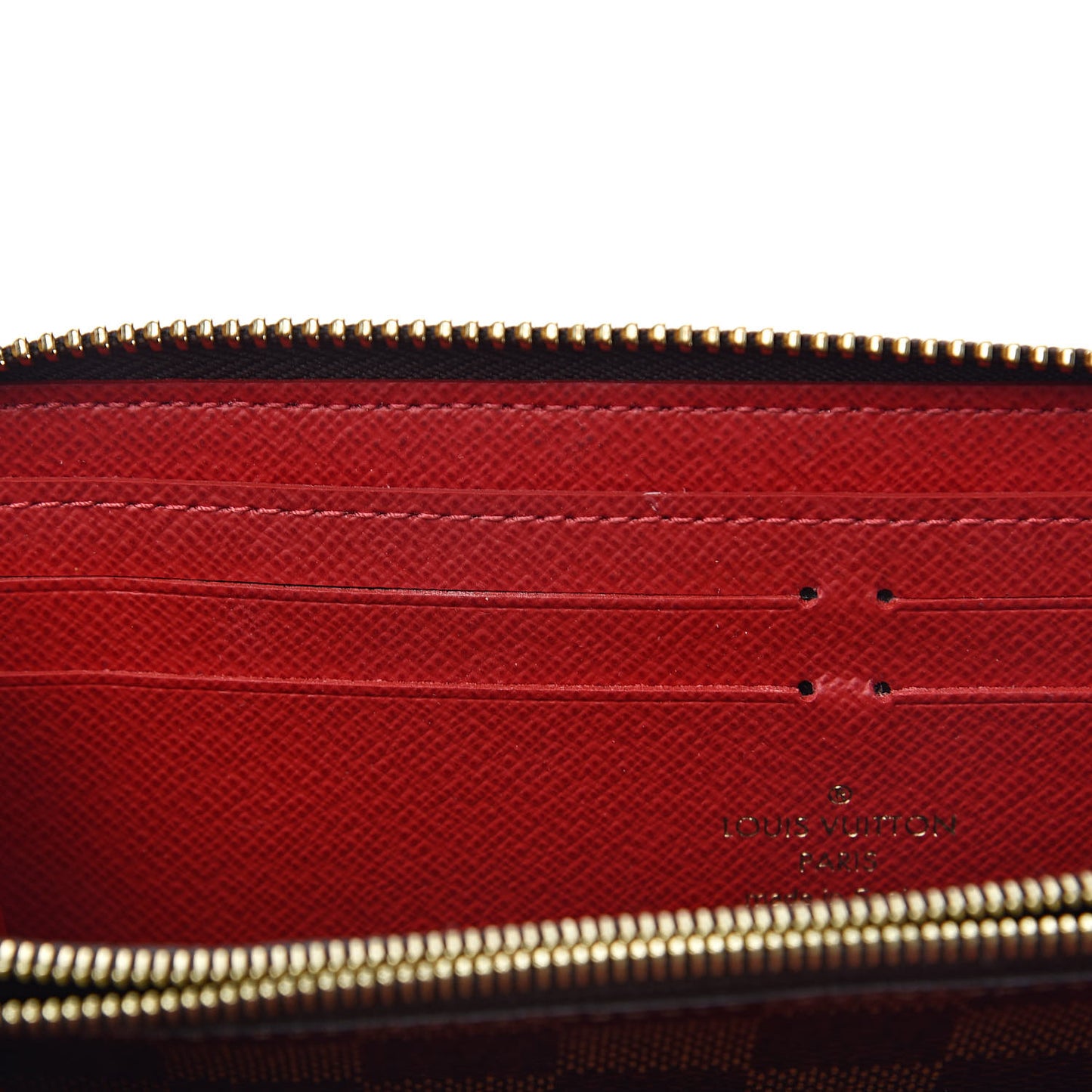 Damier Ebene Clemence Wallet Cherry