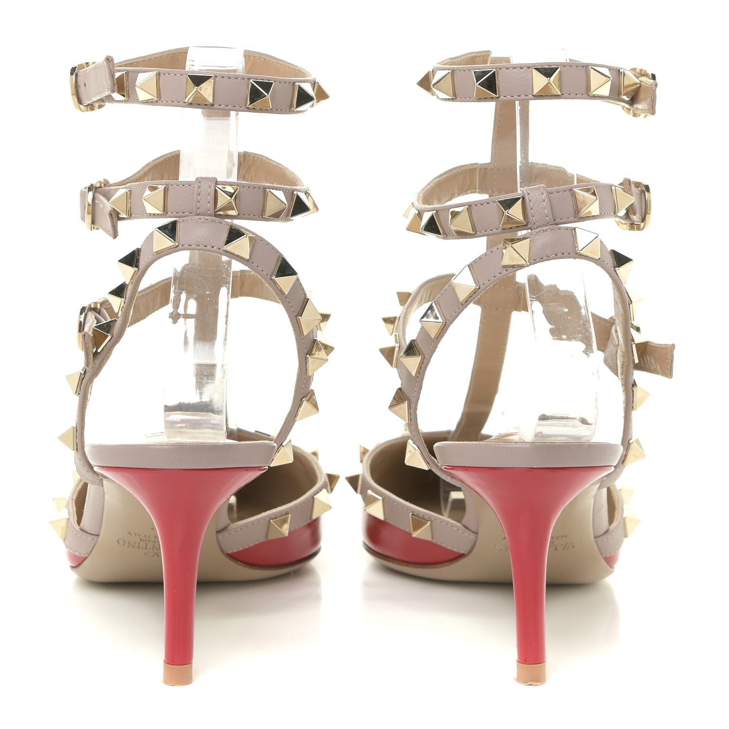 Valentino Garavani Patent Rockstud Ankle Strap 65mm Pumps 37 Rosso Valentino Poudre 4 of 14