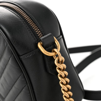 Gucci Calfskin Matelasse Small GG Marmont Chain Shoulder Bag Black 11 of 11