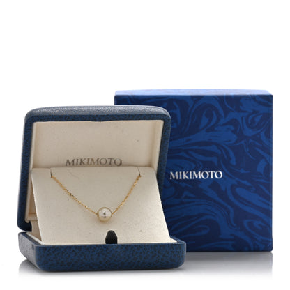 Mikimoto 18K Yellow Gold Akoya Pearl 7-7.5mm Single Pendant Necklace 5 of 5