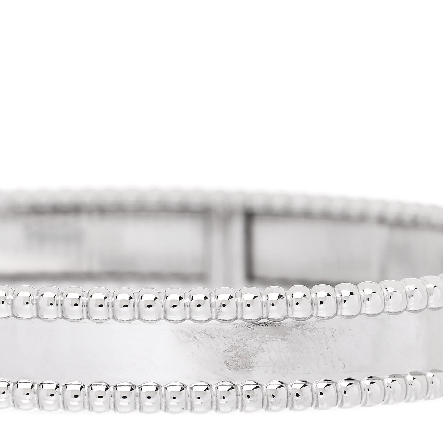 18K White Gold Perlee Signature Bangle Bracelet S