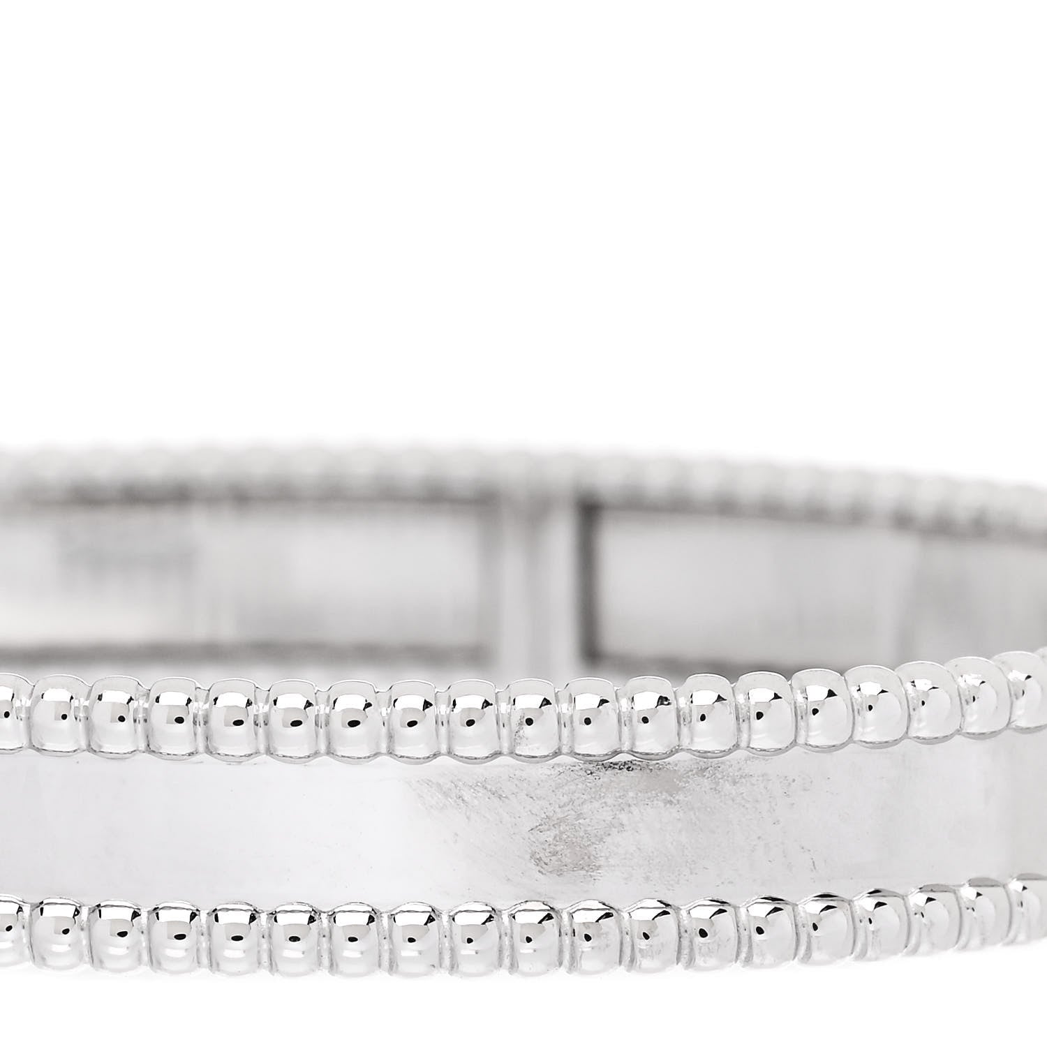 Van Cleef & Arpels 18K White Gold Perlee Signature Bangle Bracelet S 4 of 5
