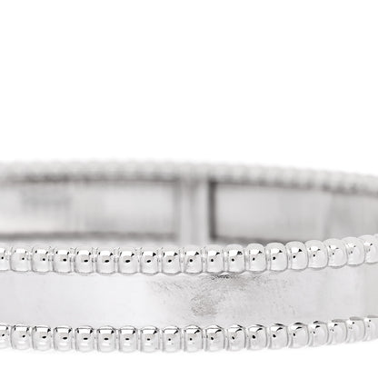 Van Cleef & Arpels 18K White Gold Perlee Signature Bangle Bracelet S 4 of 5