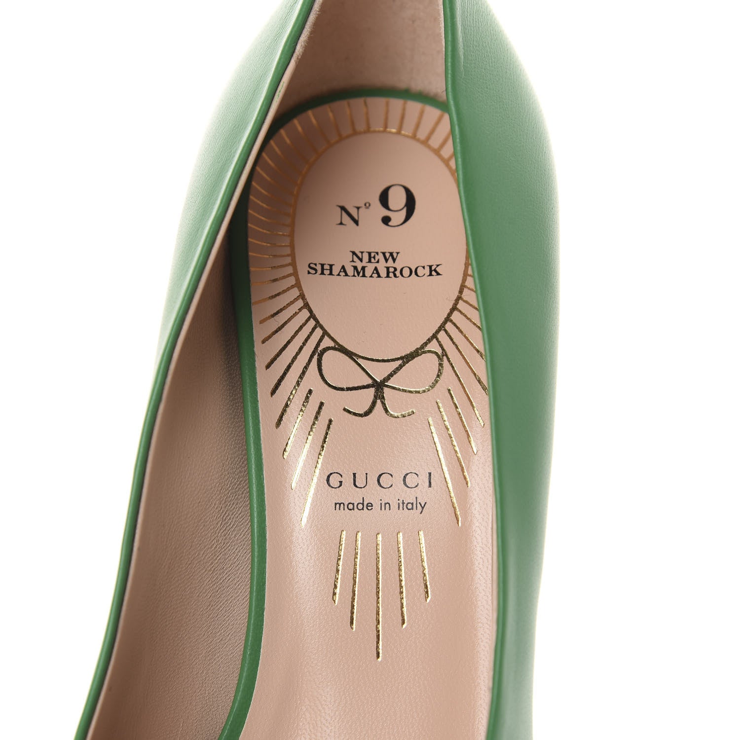 Gucci Nappa Bow High Heel Pumps 36 New Shamarock 6 of 10
