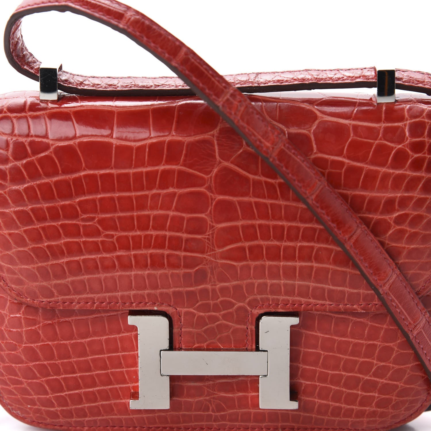 Hermes Shiny Alligator Micro Constance 14 Bougainvillea 9 of 10