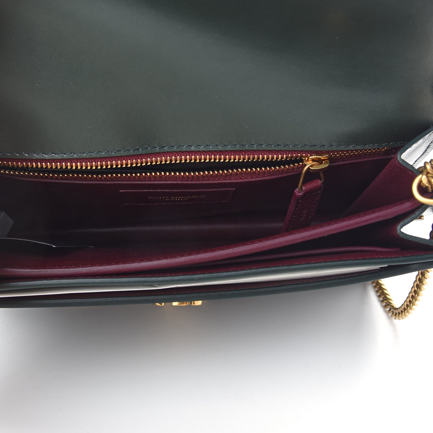 Saint Laurent Smooth Calfskin Monogram Cassandra Clasp Bag Dark Green 5 of 8
