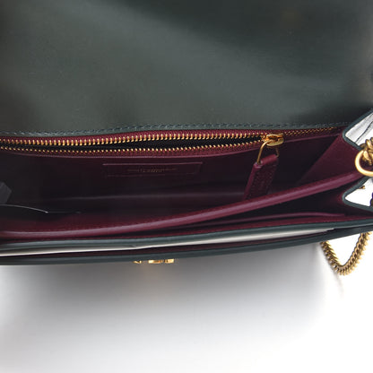 Saint Laurent Smooth Calfskin Monogram Cassandra Clasp Bag Dark Green 5 of 8