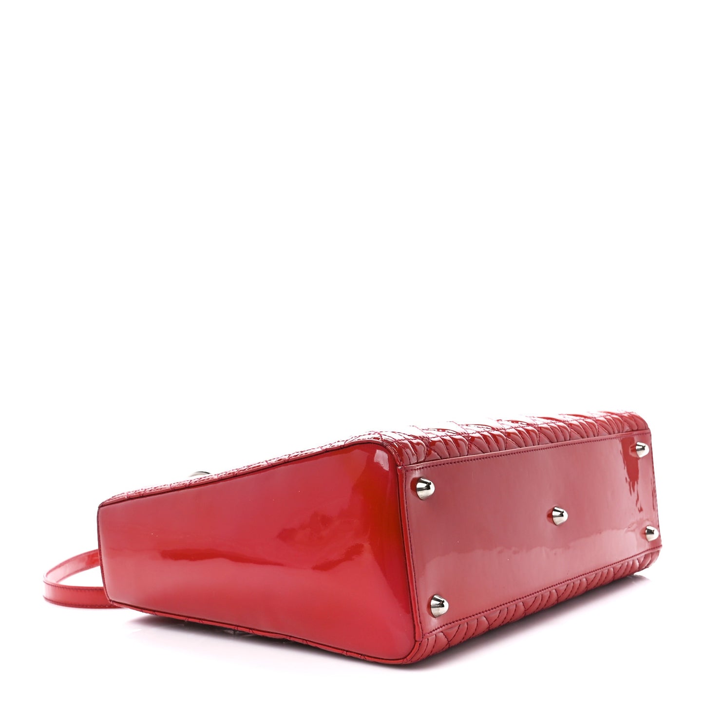Patent Cannage Large Lady Dior Red