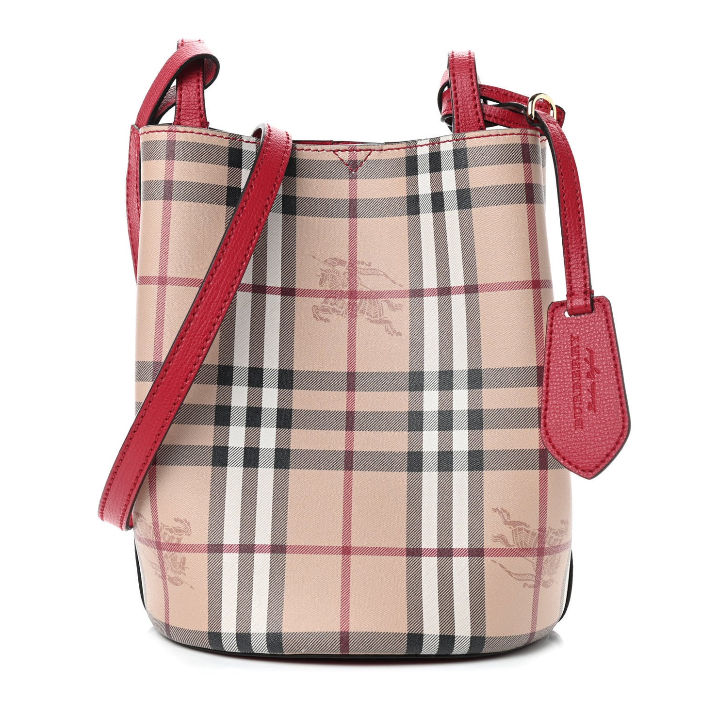 Haymarket Check Colours Small Lorne Bucket Crossbody Poppy Red